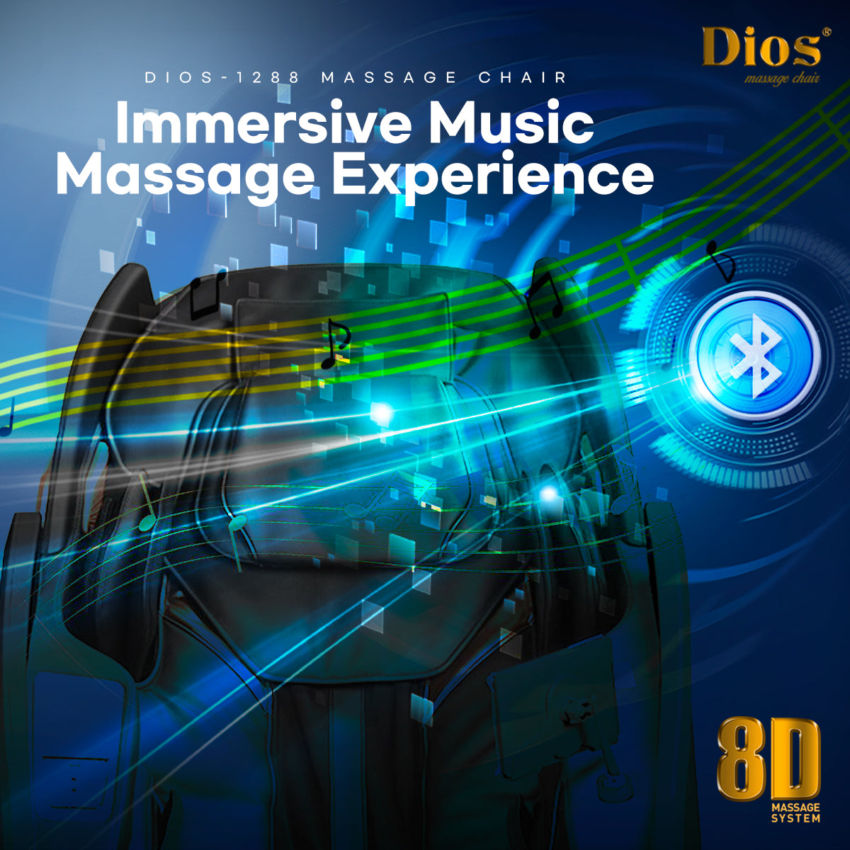 Dios Massage Chair 8D AI Dual Air Tech - Black