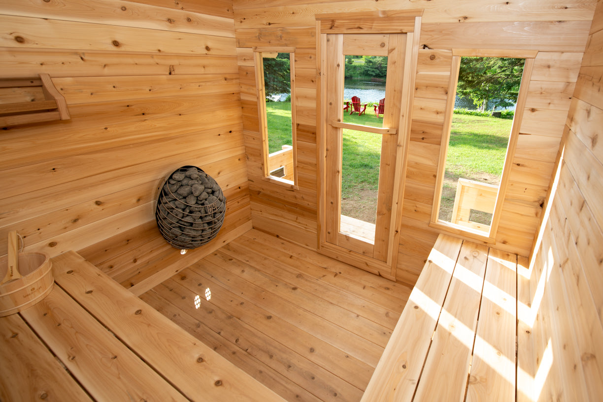 CT Georgian Cabin Sauna with Porch - Wood Burning