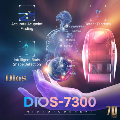 Dios Massage Chair 7D Dual Core Air Roller SL Dios-7300 Gray/Brown
