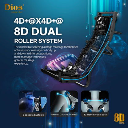 Dios Massage Chair 8D AI Dual Air Tech - Black