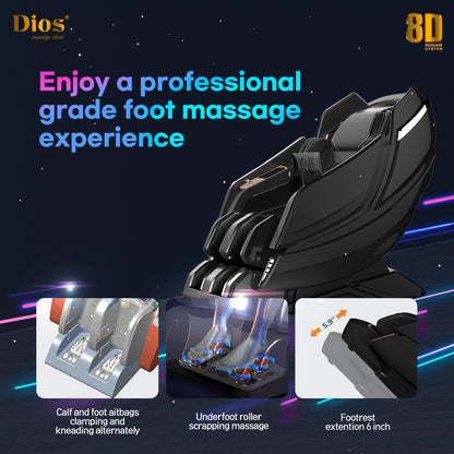 Dios Massage Chair 8D AI Dual Air Tech - Black