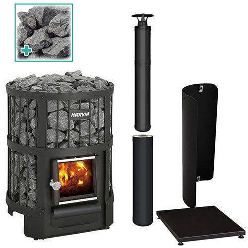 Harvia Legend 150 BK Wood Burning Heater Package