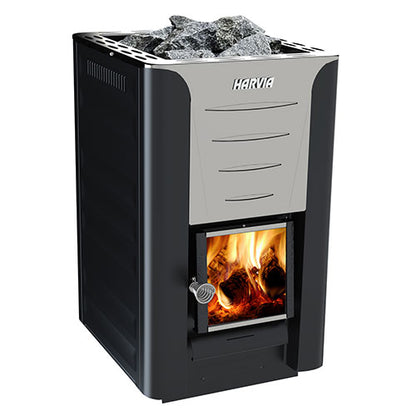 Harvia Pro 20 BK Wood Burning Heater Package
